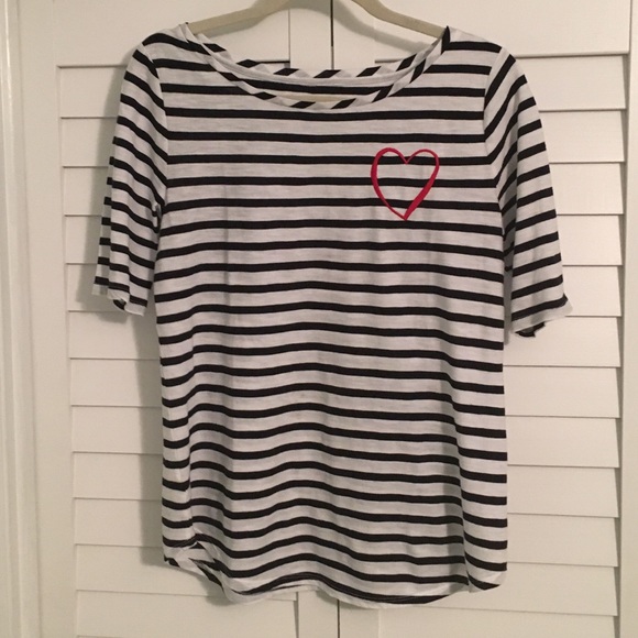 LOFT Tops - Short sleeve Top by LOFT Sz M Navy Stripe